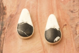 Native American Jewelry - Genuine White Buffalo Turquoise Earrings
